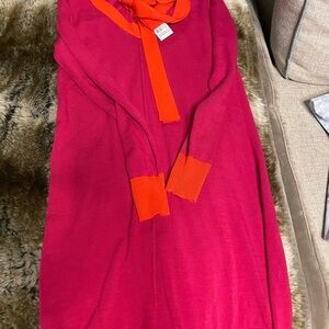 United Colors Of Benetton Red and Pink Long Sleeve Dress